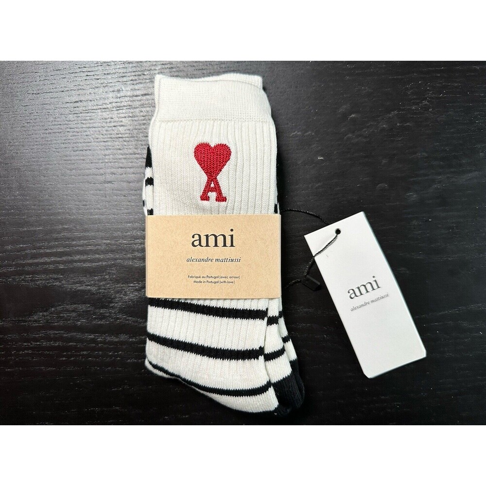 AMI Paris Alexandre Mattiussi Socks Embroidered Logo EU 36-41 Unisex RRP110